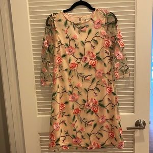 Pink 3/4 length sleeve dress